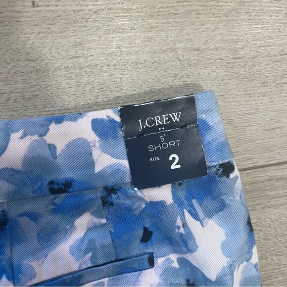 NWT J. Crew 5” Printed Chino Short Blue Pink Watercolor Floral Size 2 - Picture 6 of 6